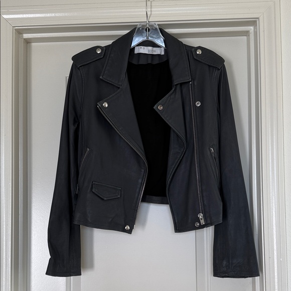 IRO Jackets & Blazers - IRO Gray Ashville Leather BikerJacket